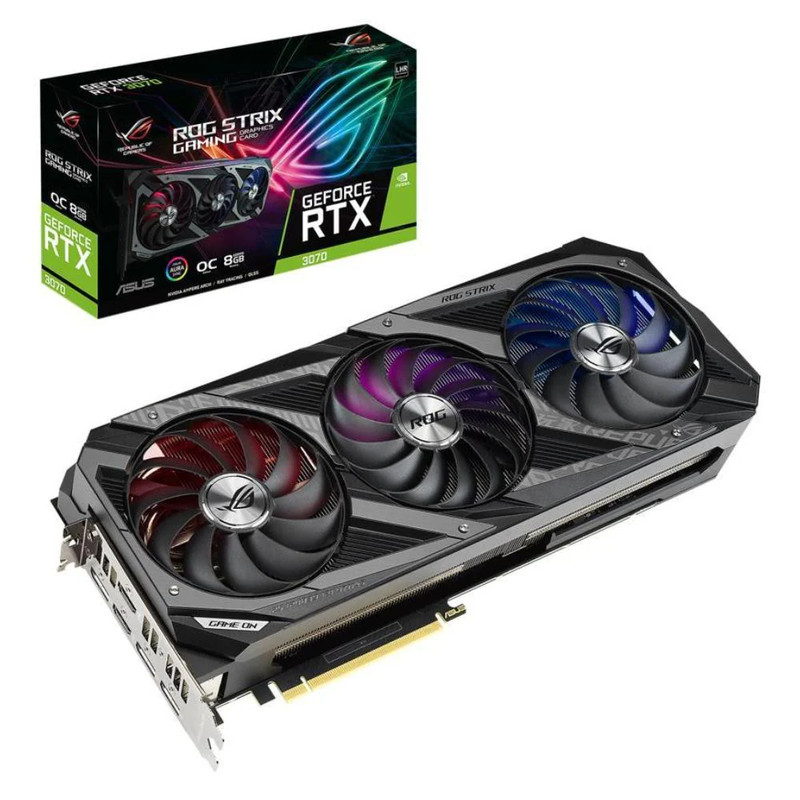 Asus ROG Strix GeForce RTX 3070 OC V2 Gaming LHR 8GB GDDR6X - كرت الشاشة